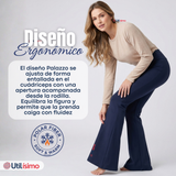Calza Polar Con Chiporro Palazzo Mujer Elasticada Térmica Azul Marino