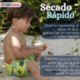 Short De Playa Para Niños Traje De Baño Pantalón Corto Amarillo Dinosaurios
