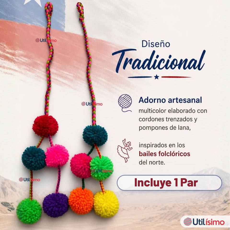 Pom Pom Pompones Nortinos Para Bailes Típicos