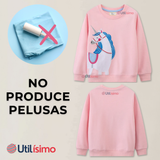 Polerón Cuello Redondo Niña Rosado Unicornio