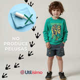 Polerón Cuello Redondo Niño Verde Dinosaurio