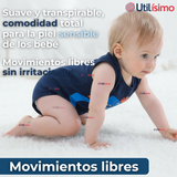 Pack 5 Bodys Niño Sin Manga Tedmimak 100% Algodón Baby shark