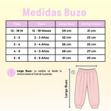 Conjunto Buzo Polerón Frizado Niñas Bebes Corderito Liso 2 Piezas