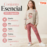 Conjunto 2 Piezas Polerón y Pantalón Buzo 100% Algodón Tedmimak Niña Pretty Adorable