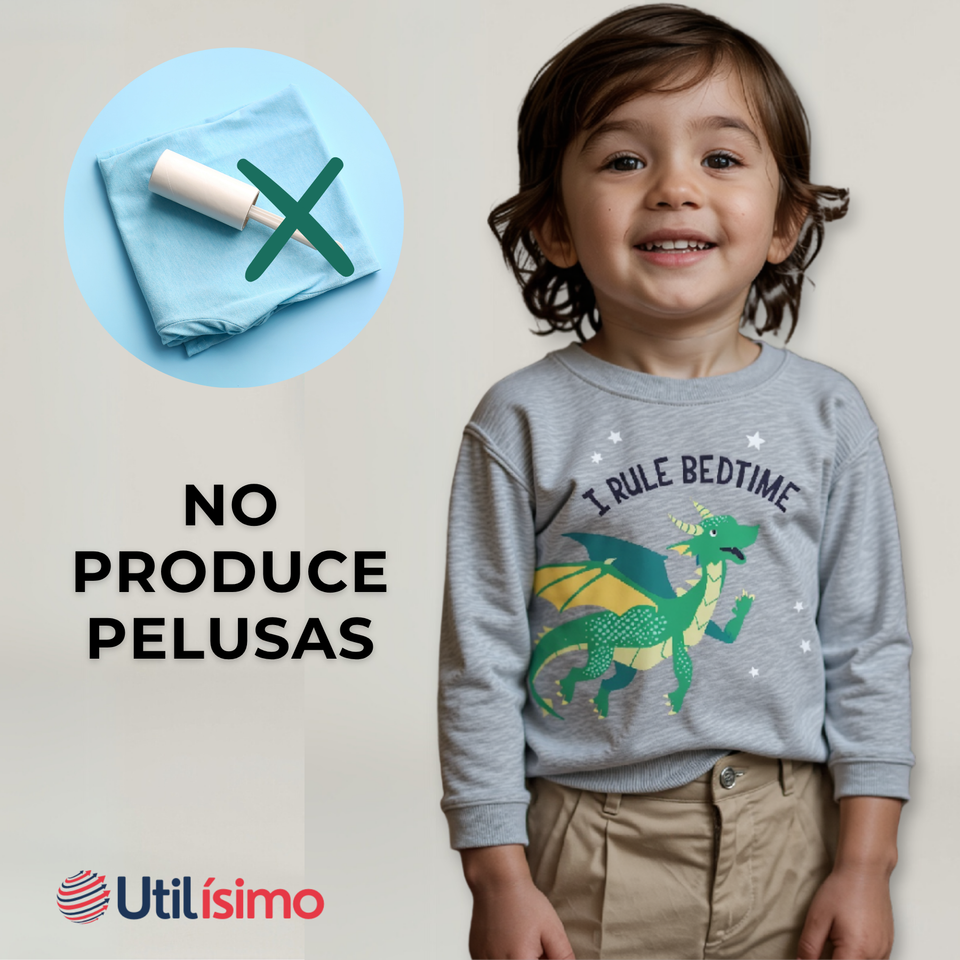 Polerón Algodón Cuello Redondo Niño Gris Dragon