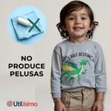 Polerón Algodón Cuello Redondo Niño Gris Dragon