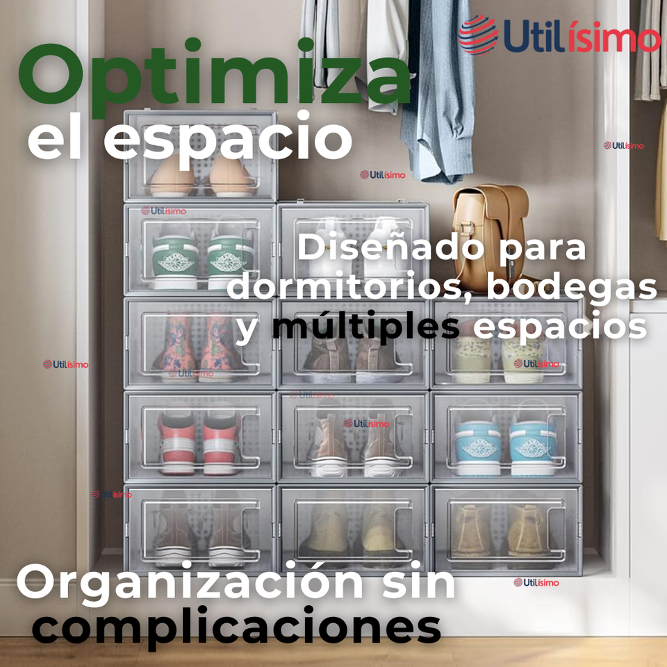 Zapatera Plegable Organizador Apilable 6 Niveles Blanco