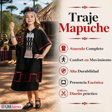 Pack 3 Trajes Típicos Vestido Mapuche Completo 5 Piezas Juvenil Fiestas Patrias