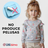 Polerón Algodón Cuello Redondo Niña Gris Princesas