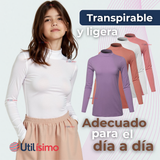 Pack 3 Camiseta Niña Juvenil Primera Capa Bambú Invierno Cuello Beatle Polera