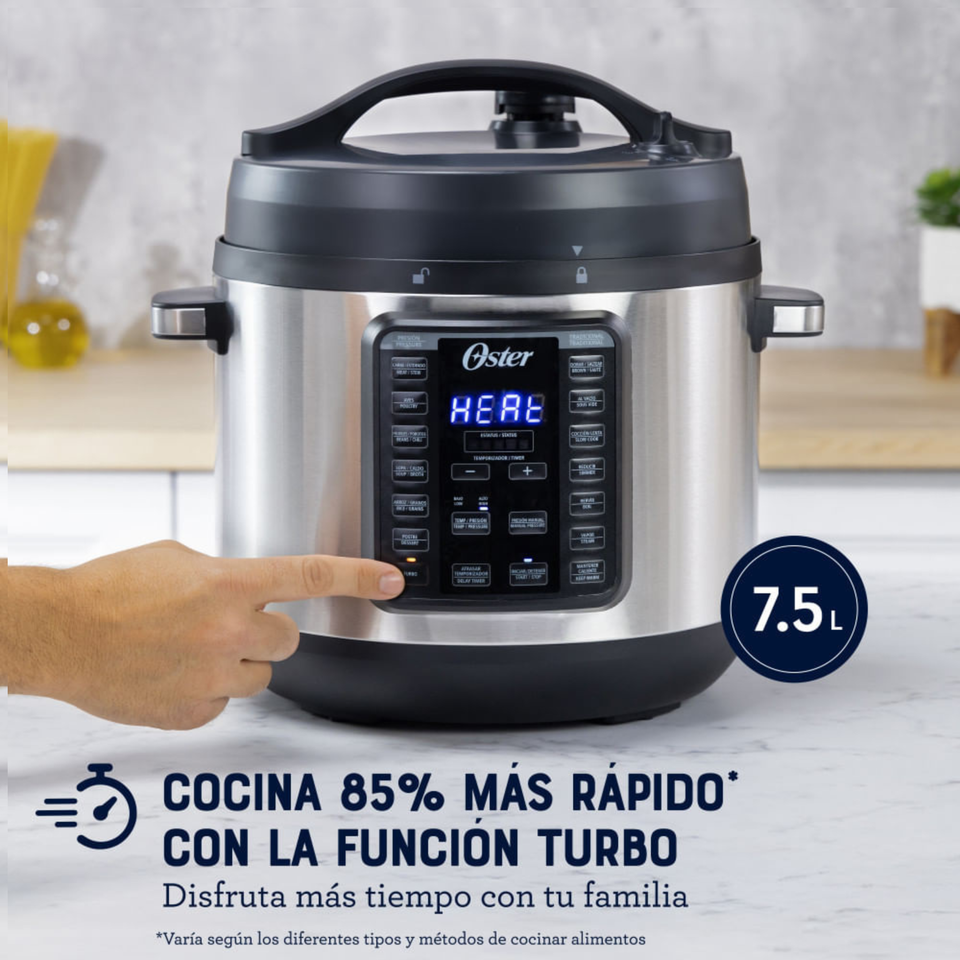 Oster Multiolla, Turbo, 7.5 L de Capacidad, con 14 Funciones Predeterminadas, Recubrimiento Oster DiamondForce, CKSTPCECT75DF