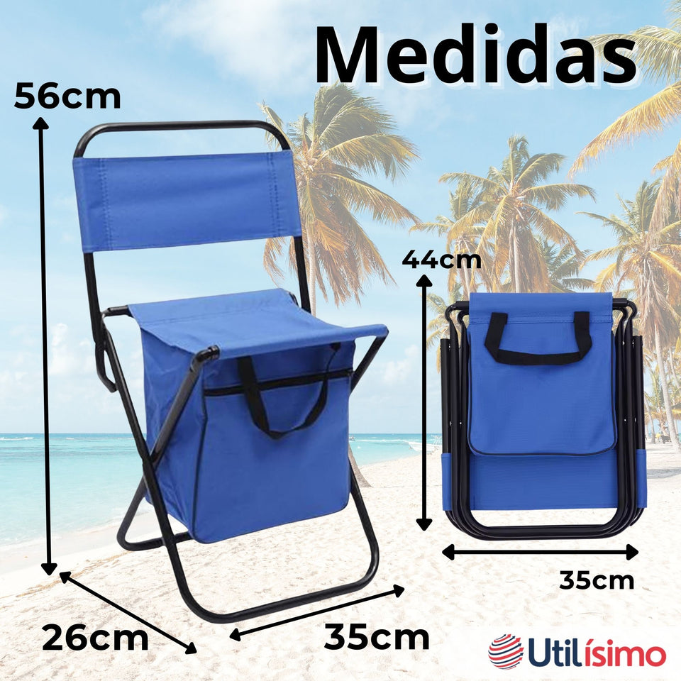Silla Plegable Con Bolso Portátil Camping Pesca Playa Colores Surtidos