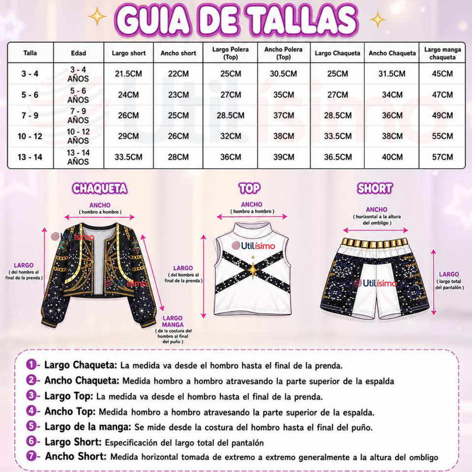 Disfraz Rumi Guerreras K-pop Demon Hunter Cosplay NIña