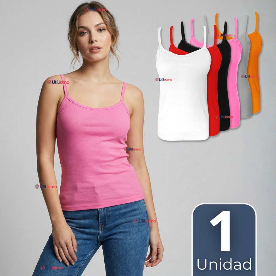 Camiseta Polera Pabilo Básica Lisa Transpirable Mujer Colores Surtidos