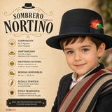 Sombrero Nortino Con Plumas Niño Traje Típico Fiestas Patrias