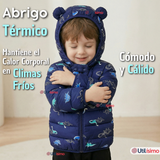 Parka Con Capucha Térmica Poliester Niño Dinosaurio