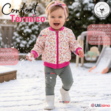 Conjunto 2 Piezas Buzo Pantalón Y Polerón De Algodón Rosado Flores Bebé Niña