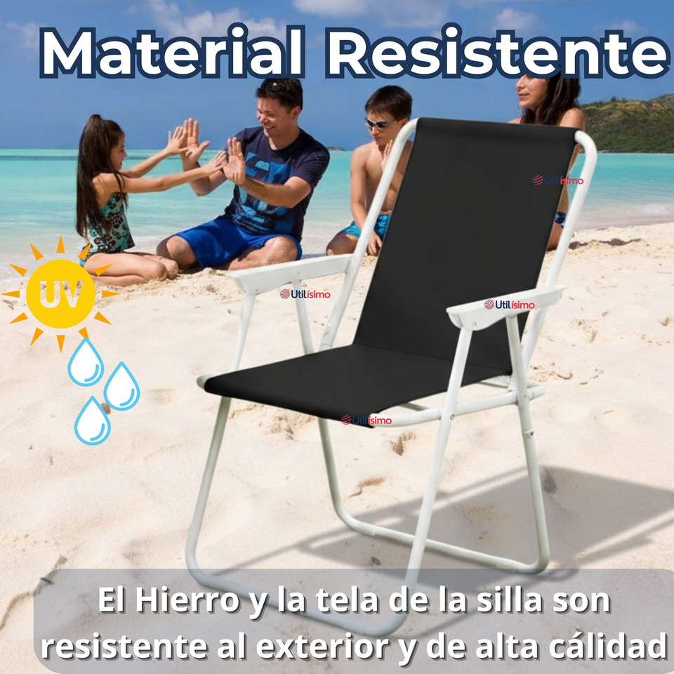 Pack 2 Sillas Plegables Portátil Playa Camping Picnic Colores Surtidos