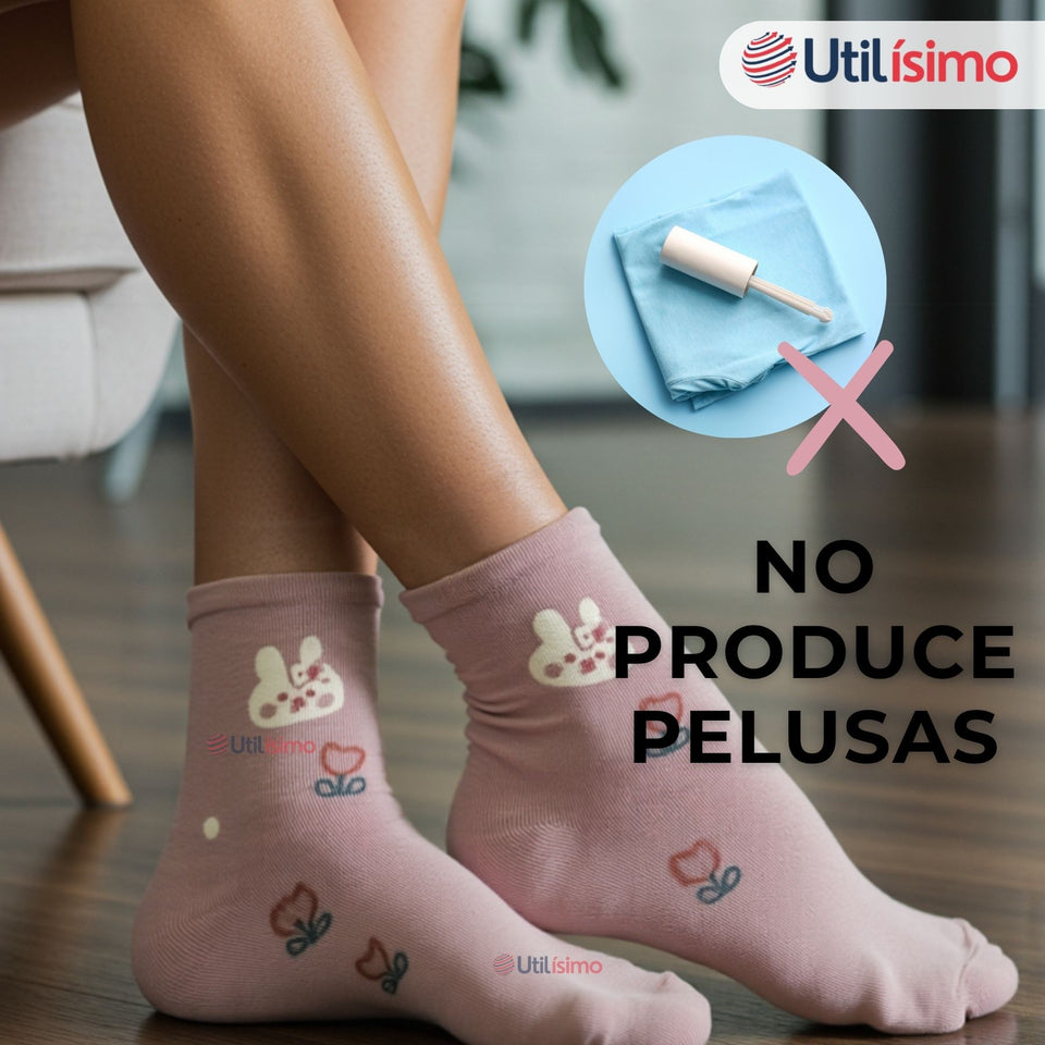 Pack 3 Pares Calcetines Terciopelo de Visón Mujer Diseños Surtidos Algodón
