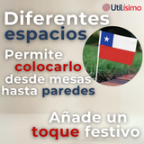 Bandera Chile 30x45cm Tela Con Palito Fechas Patrias