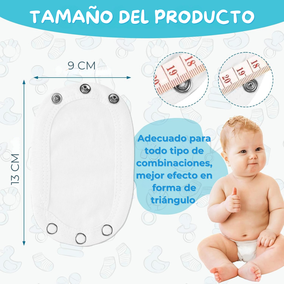 Pack 5 Unidades Extensor Body Bebé +Pack 5 Bodys Manga Corta Algodón Niño Oso amistoso