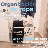 Canasto Ropa Plegable Tela Diseño 2 en 1 Práctico Para El Hogar