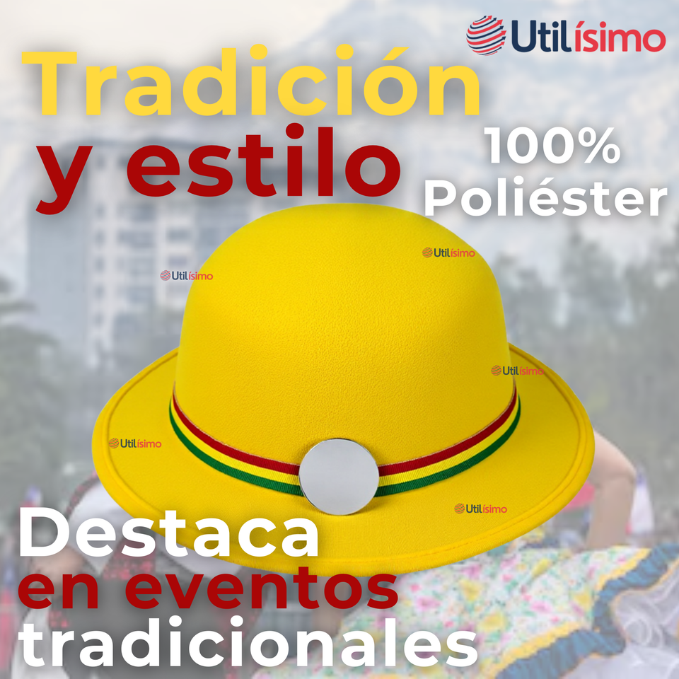 Sombrero Nortino Fiestas Patrias Gorro Niña Baile Danzas Amarillo