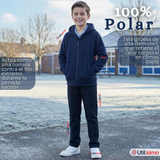 Polerón Escolar Polar Con Capucha Niño Unisex Azul 5 a 12 años