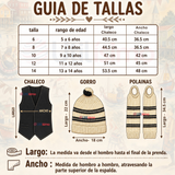 Vestimenta Chilote 3 Piezas Chaleco Gorro Polainas Niño Fiestas Patrias