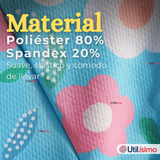 Traje De Baño Manga Larga Estilo Tankini Con Falda Niña 2 a 7 años Pretty Flowers
