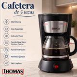 Cafetera Thomas Th-130 Capacitad 750 ML 800W Jarra De Vidrio