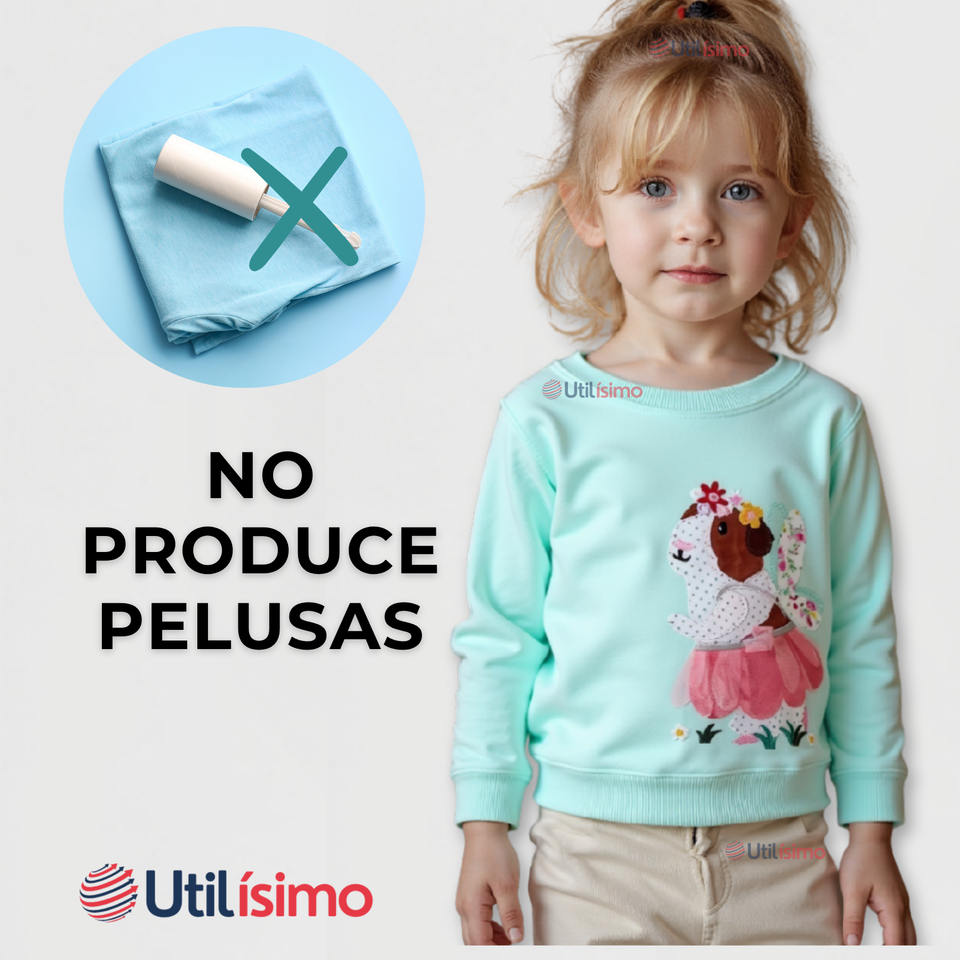Polerón Algodón Cuello Redondo Niña Turquesa Hámster