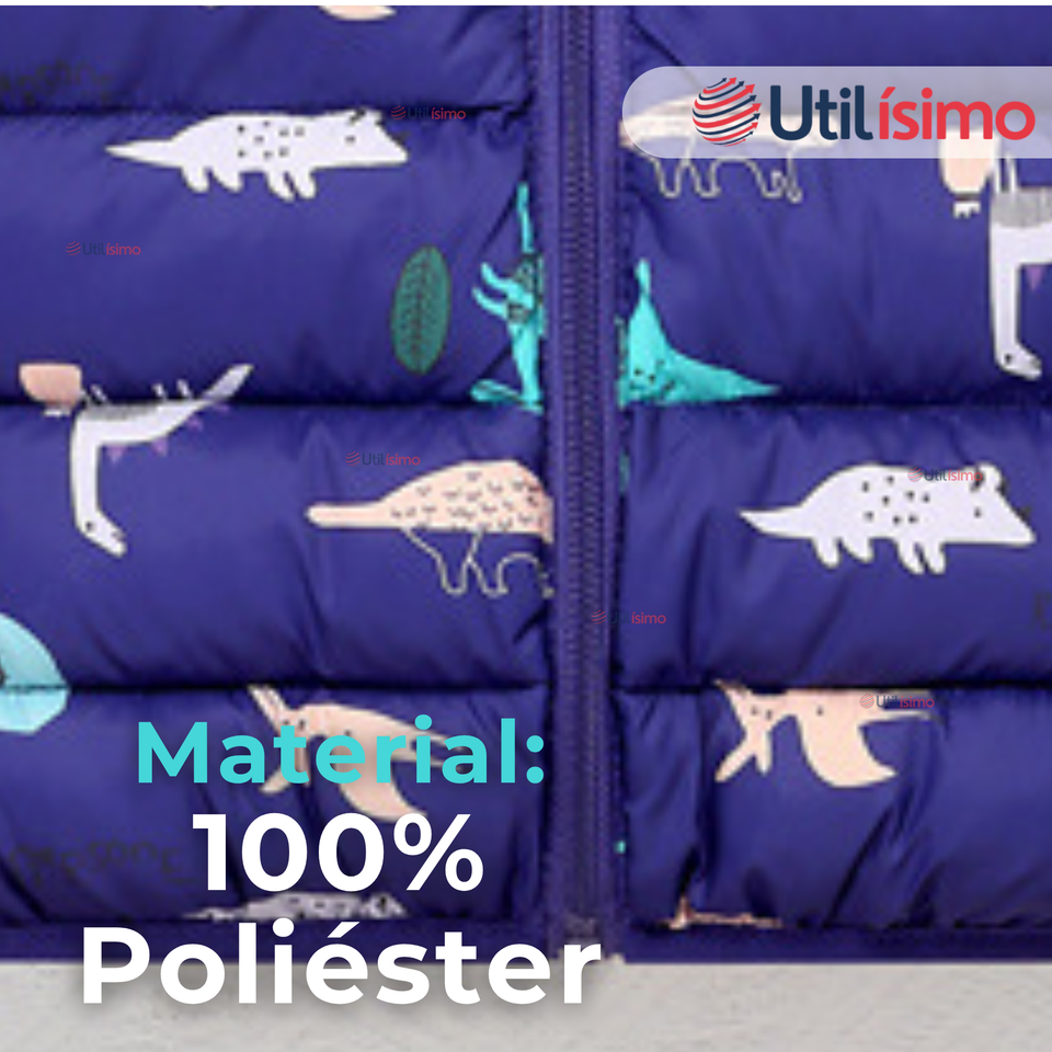 Parka Térmica Con Capucha Y Orejitas Estampado Dinosaurio Niño