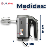 Batidora Electrica 5 Velocidades De Mano RAF Acero Inoxidable Mutifuncional