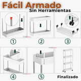 Estante Organizador 4 Niveles Con Ruedas Multifuncional