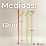 Pack 100 Piezas Brochetas De Bambú Cóctel Aperitivo 12cm