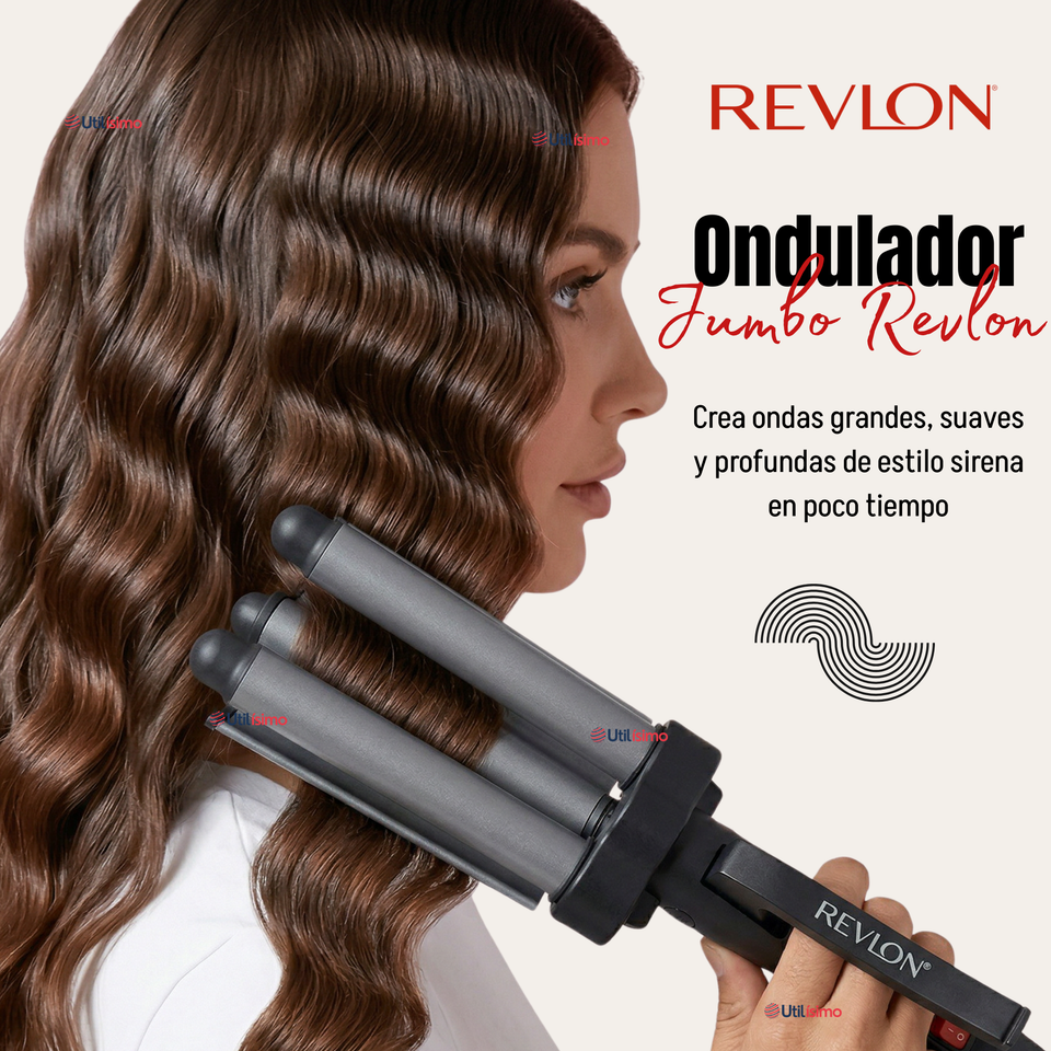 Onduladora De Pelo Revlon Waver Jumbo De 3 Barriles 800W