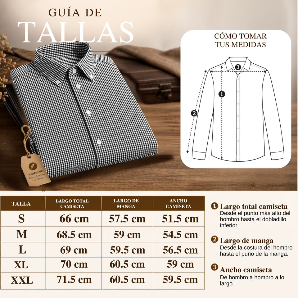 Camisa Cuadrille Huaso Hombre Blanco Azul  Regular Fit Fiestas Patrias