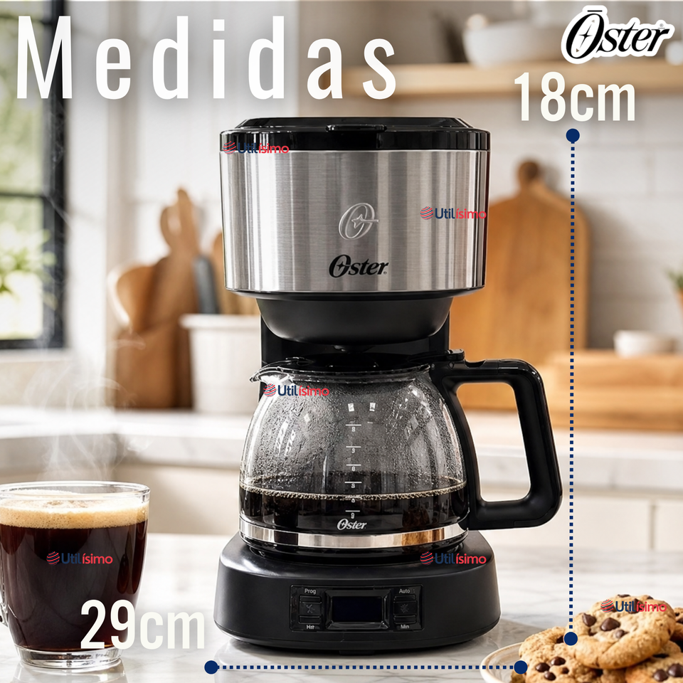 Cafetera programable Oster® 8 tazas en acero inoxidable BVSTDC10SS