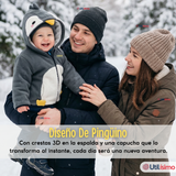 Polerón Polar Con Capucha Invierno Bebé Niño Happy Penguin