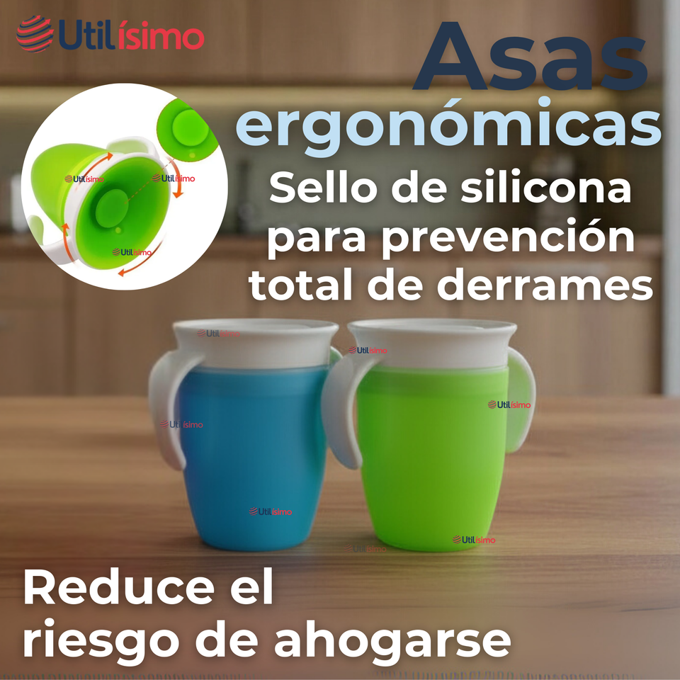 Vaso Taza 360° Antiderrame Para Bebés Y Niños 250ml