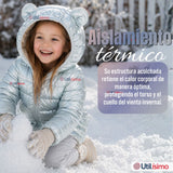 Parka Bebé Niña Celeste Térmica Acolchada Con Orejitas Sweet Sky