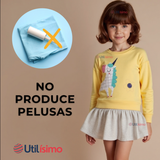 Polerón Algodón Cuello Redondo Niña Amarillo Unicornio