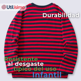 Polera Manga Larga Niño 100% Algodón Dinosaurio Rojo Camiseta