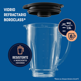 Licuadora Oster® 2 velocidades más pulso y vaso de vidrio BLSTKAGBPB