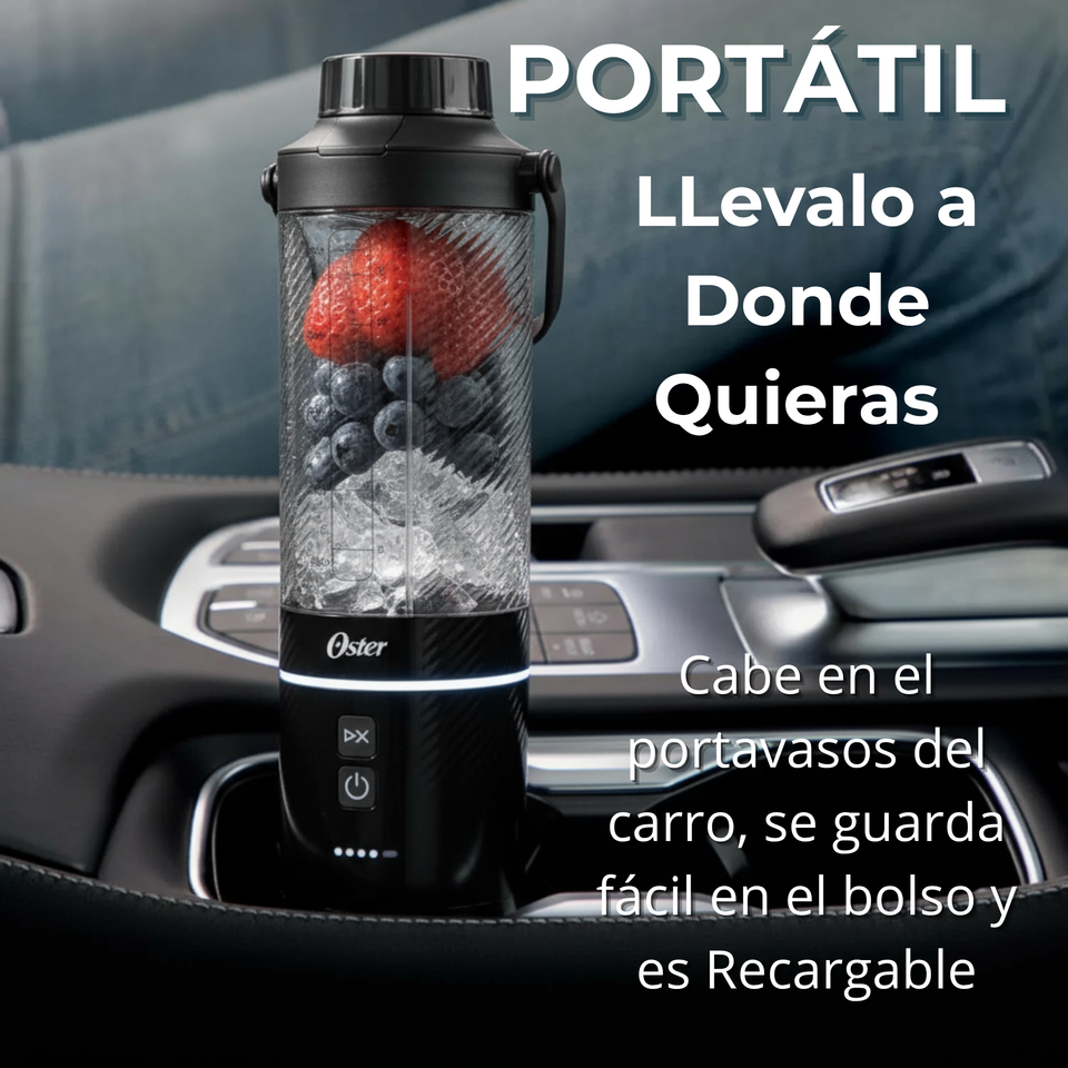 Oster Licuadora Portátil, GoMAX, 590 ml de Capacidad, para Smoothies, Negro, BLSTGFP-B20-000
