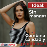 Camiseta Rayas 100% Algodón Básica Lisa Elástica Mujer Colores Surtidos