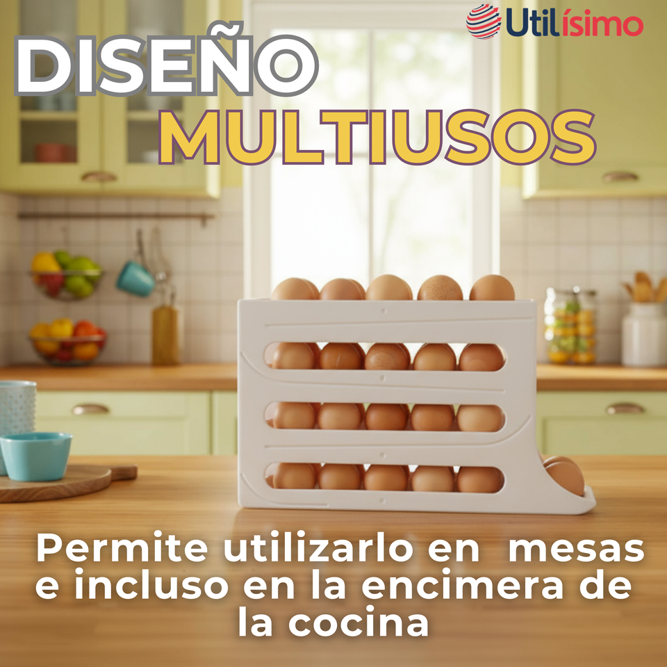 Organizador Dispensador De Huevos Para 30 Huevos Huevera 4 Niveles