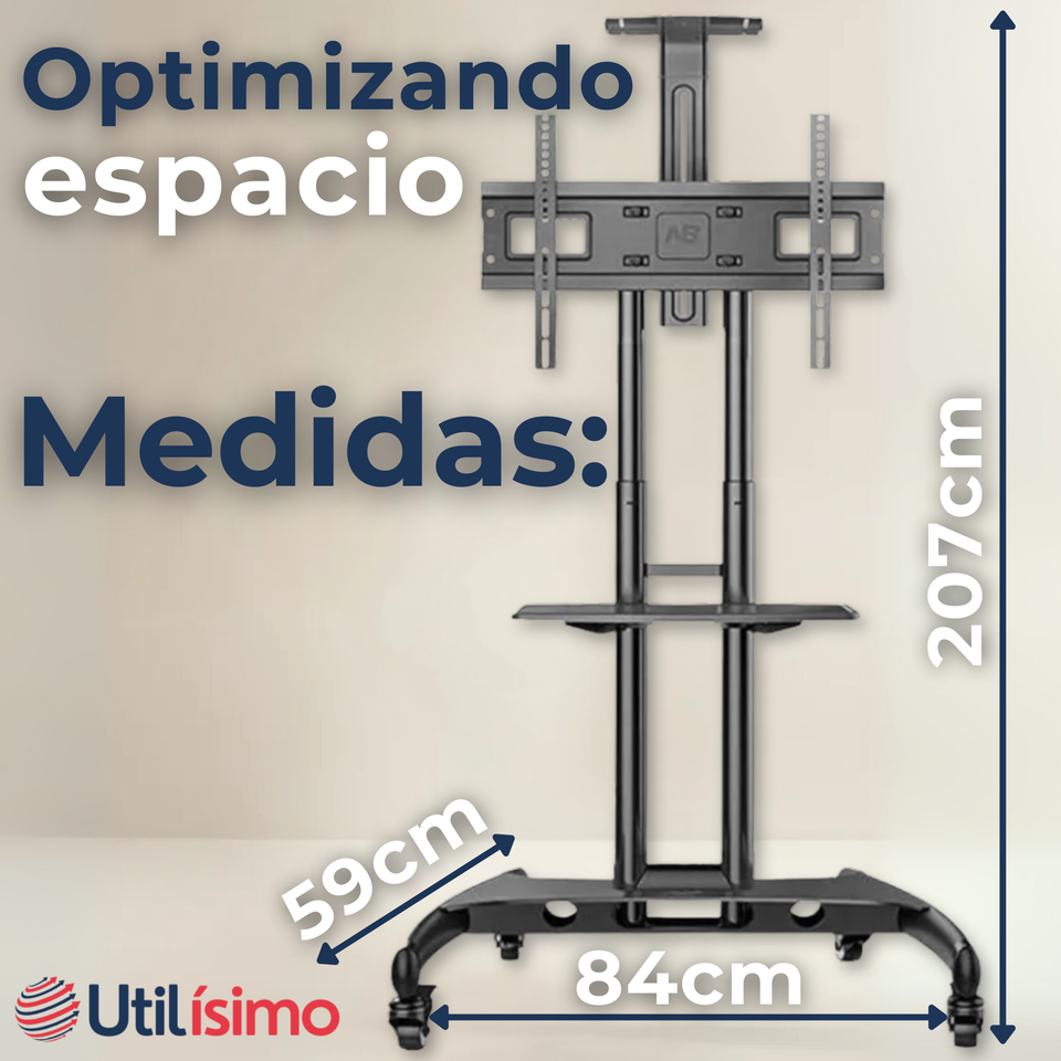 Soporte TV Portátil Con Ruedas 45Kg 32 a 75 Pulgadas 32 40 43 50 55 60 65 70 75