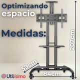 Soporte TV Portátil Con Ruedas 45Kg 32 a 75 Pulgadas 32 40 43 50 55 60 65 70 75